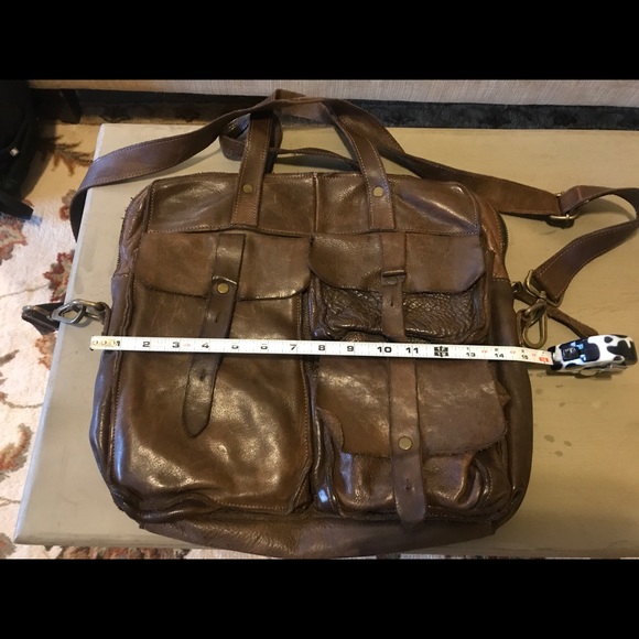 Handmade soft broken in Italian leather handbag. - Picture 3 of 6